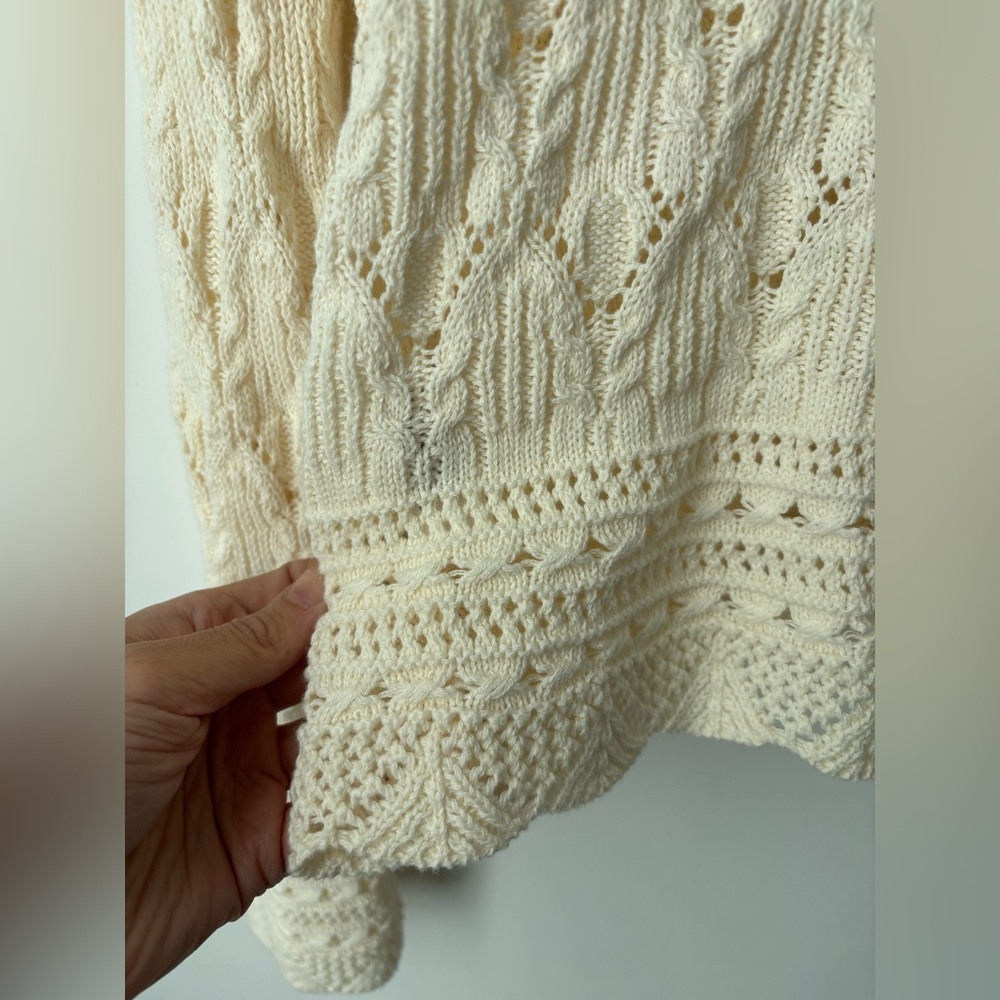 Joe Fresh Cream Crochet Lace Cardigan | 100% Cotton | M - Picture 8 of 8